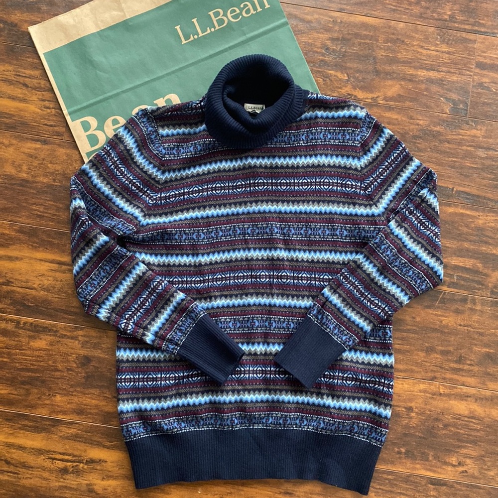 LL Bean Fair Isle Turtleneck